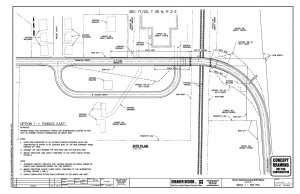 Current design proposal for the Thornton to I-5 connection. Cost est: about $22,000,000